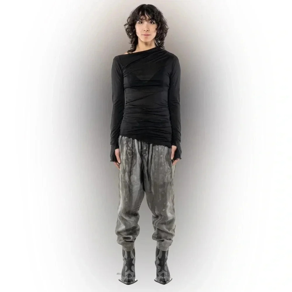 Mark Baigent Rong Pants Magnesium 100% Linen Unisex Sz S - Picture 2 of 13